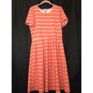 Coral Short Sleeve Dress W/ Pockets